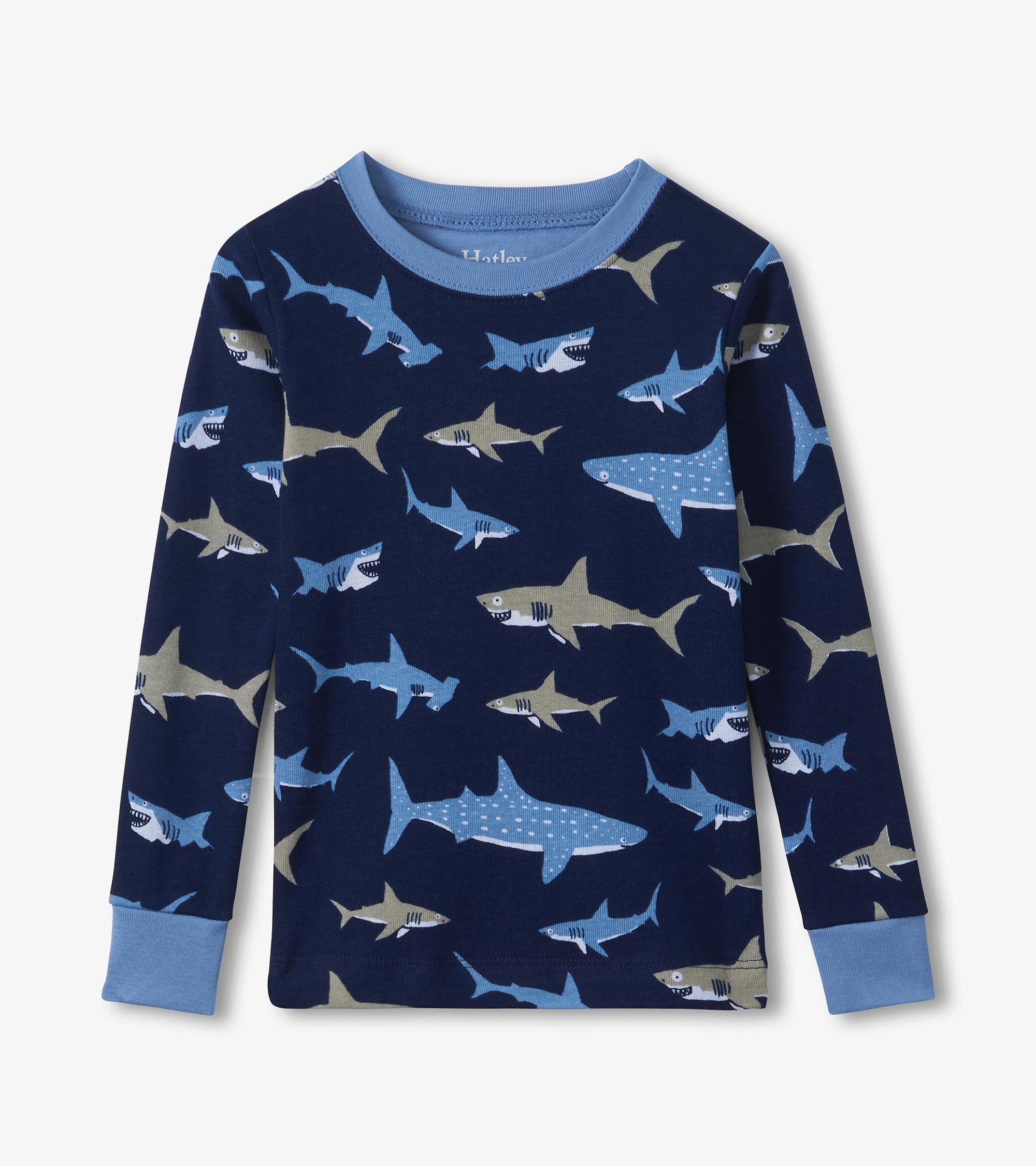 Hatley Boys Shark Frenzy Long Sleeve Pajama Set