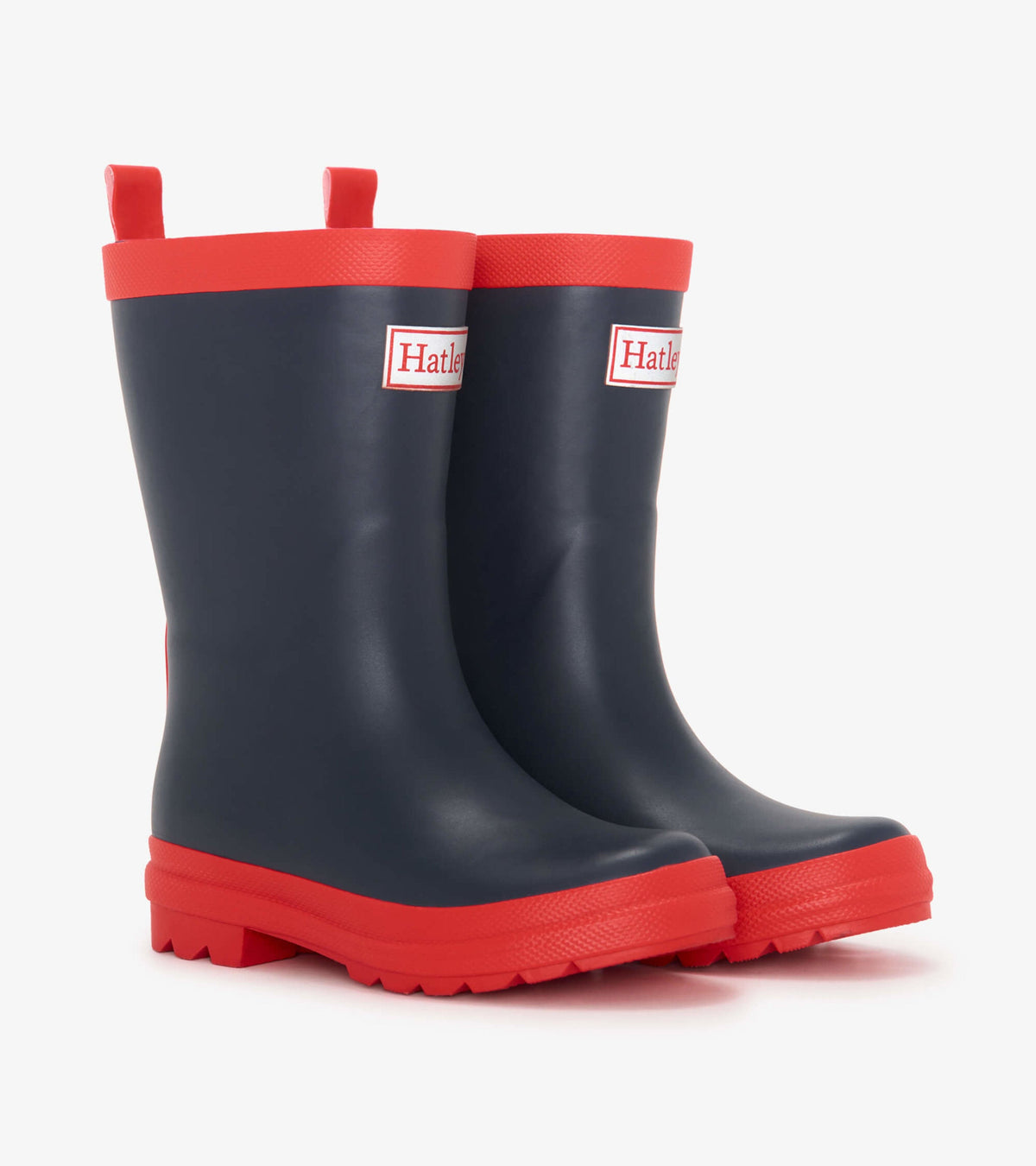 Hatley Kids Navy & Red Matte Rain Boots