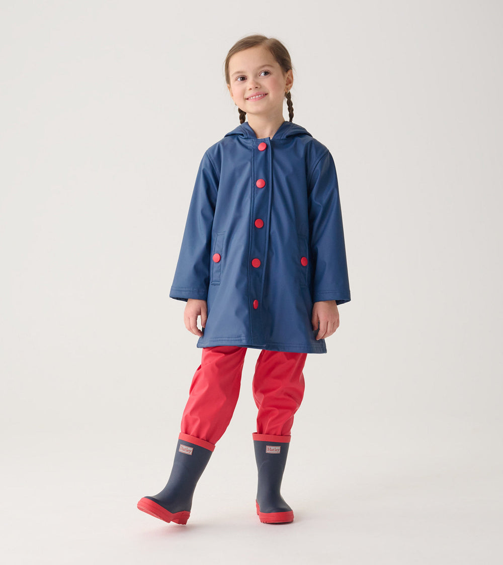 Hatley Kids Navy & Red Matte Rain Boots