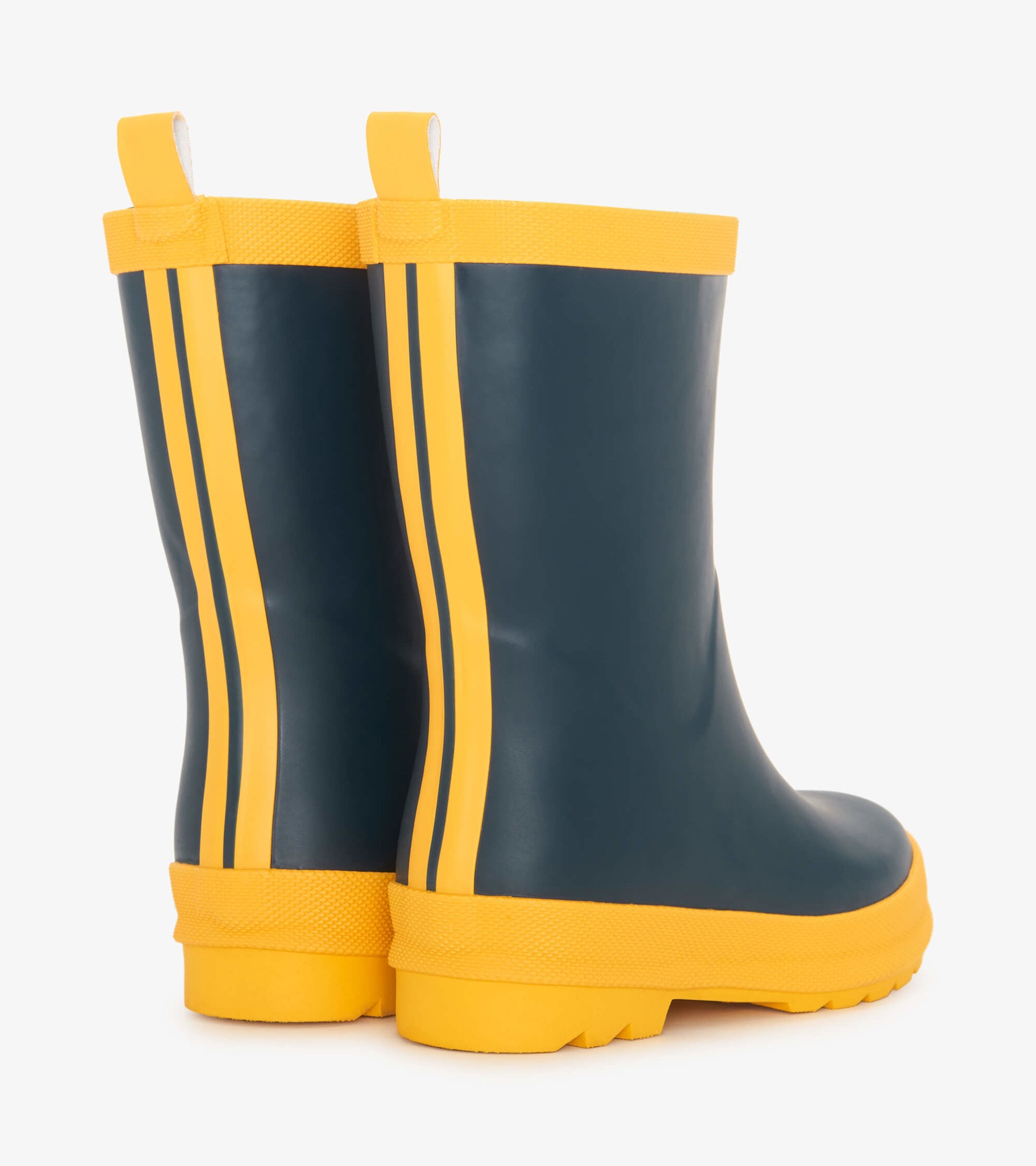 Hatley Kids Navy & Yellow Matte Rain Boots