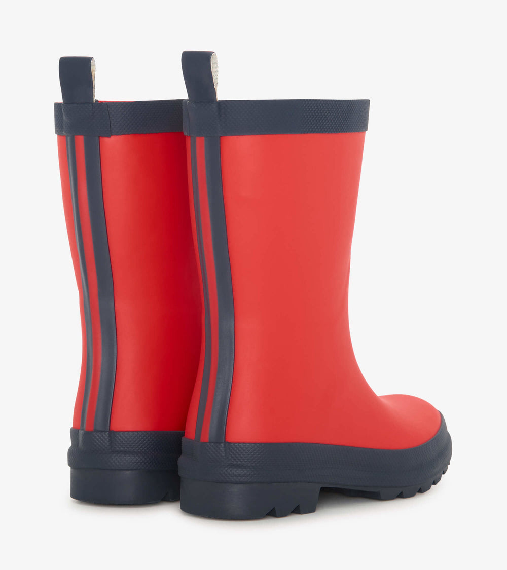 Hatley Kids Red & Navy Matte Rain Boots