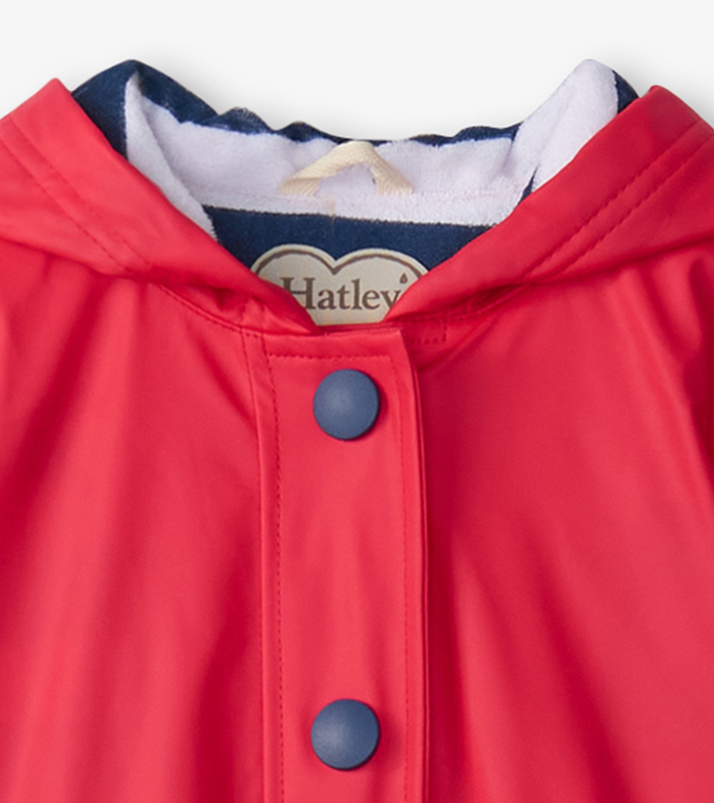 Hatley Kids Red & Navy Button-Up Rain Jacket