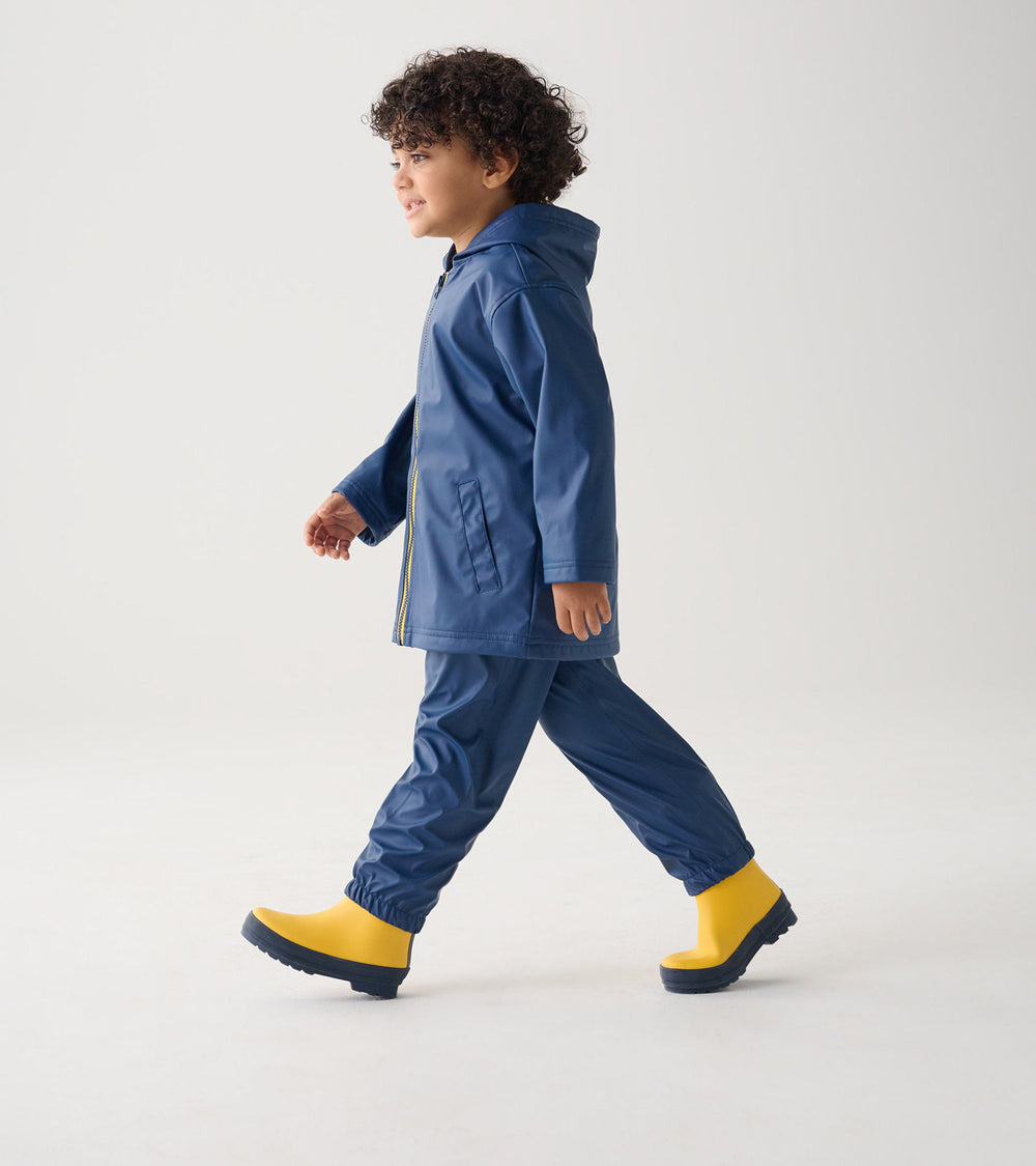 Hatley Kids Navy Zip-Up Rain Jacket