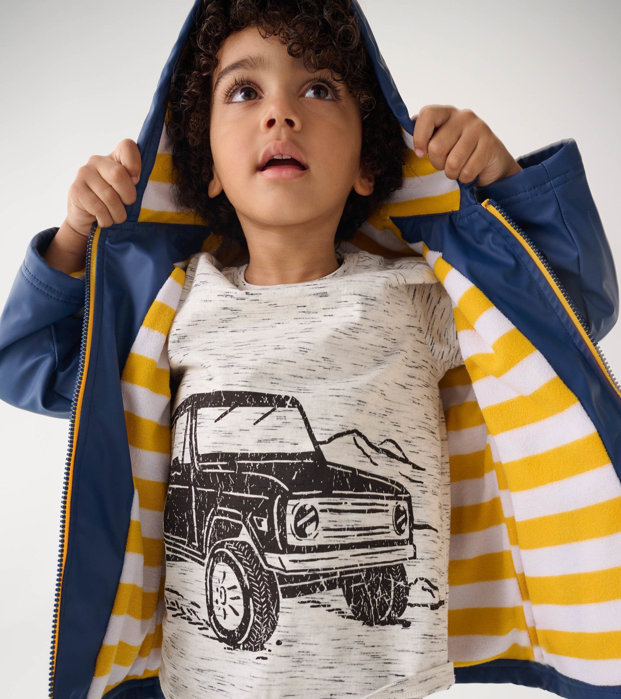 Hatley Kids Navy Zip-Up Rain Jacket