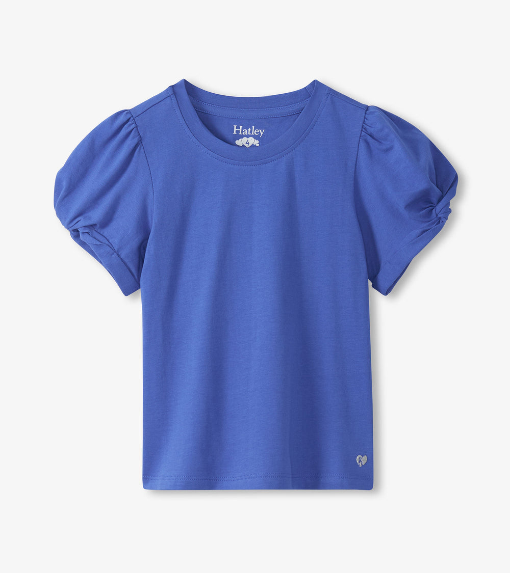 Hatley Girls Amparo Blue Twisted Sleeve T-Shirt
