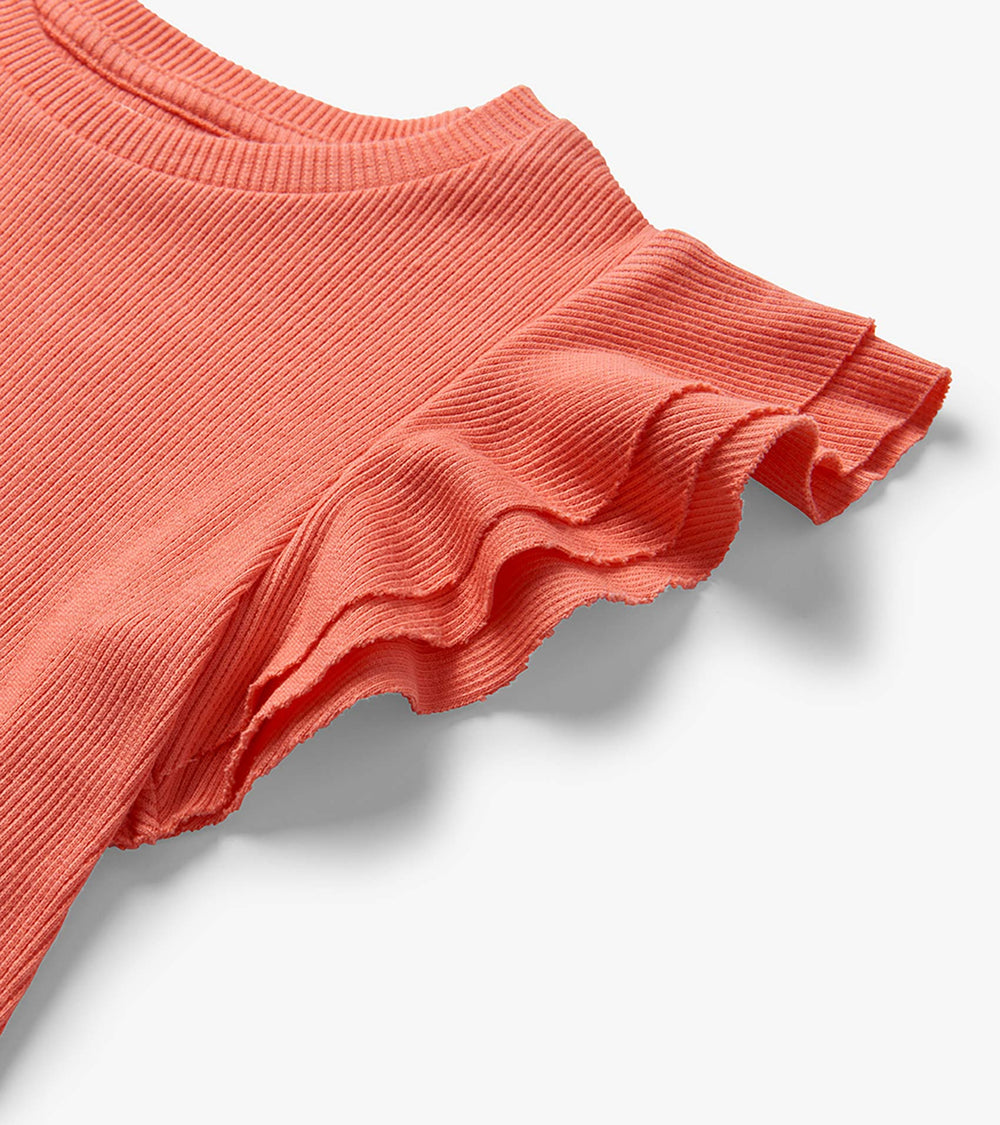 Hatley Girls Coral Fusion Ruffle Sleeve Tank