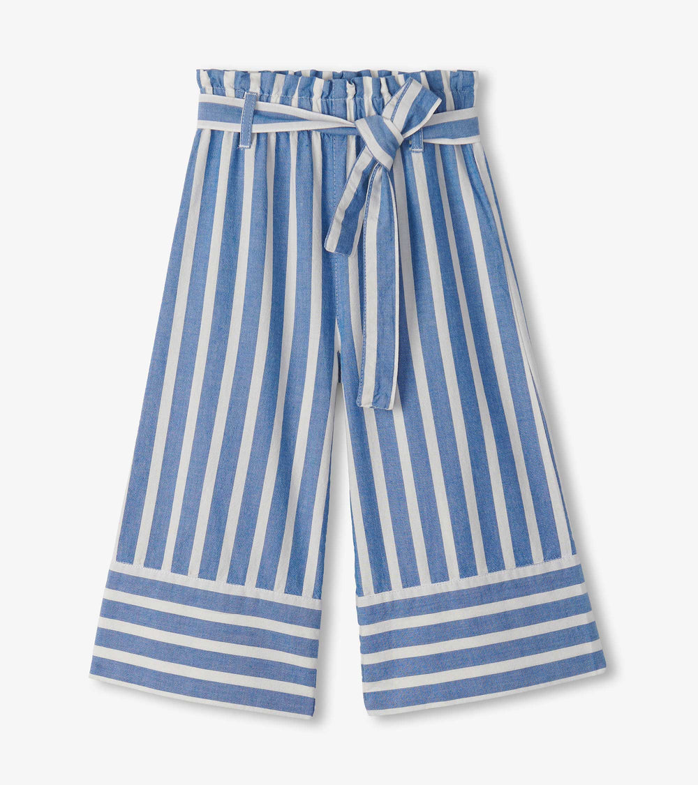 Hatley Girls Powder Stripes Cropped Paperbag Pants