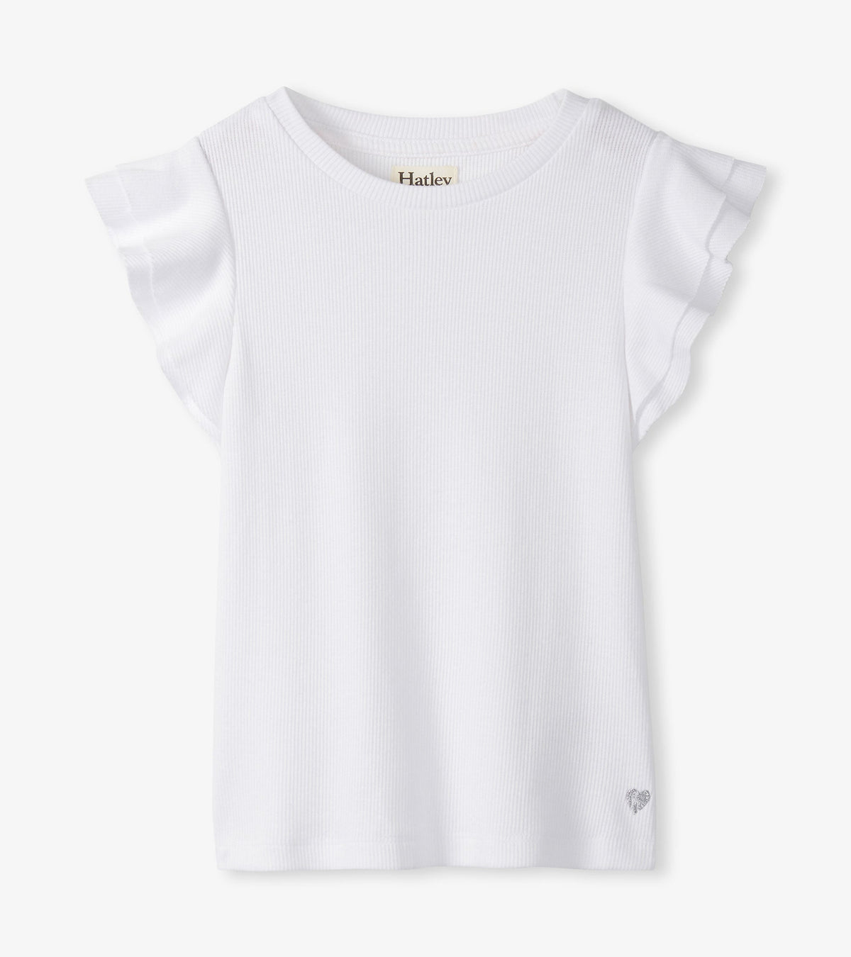 Hatley Girls White Ruffle Sleeve Tank
