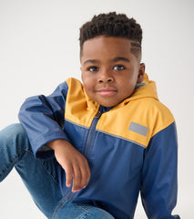 Hatley Kids Yellow & Navy Zip-Up Rain Jacket
