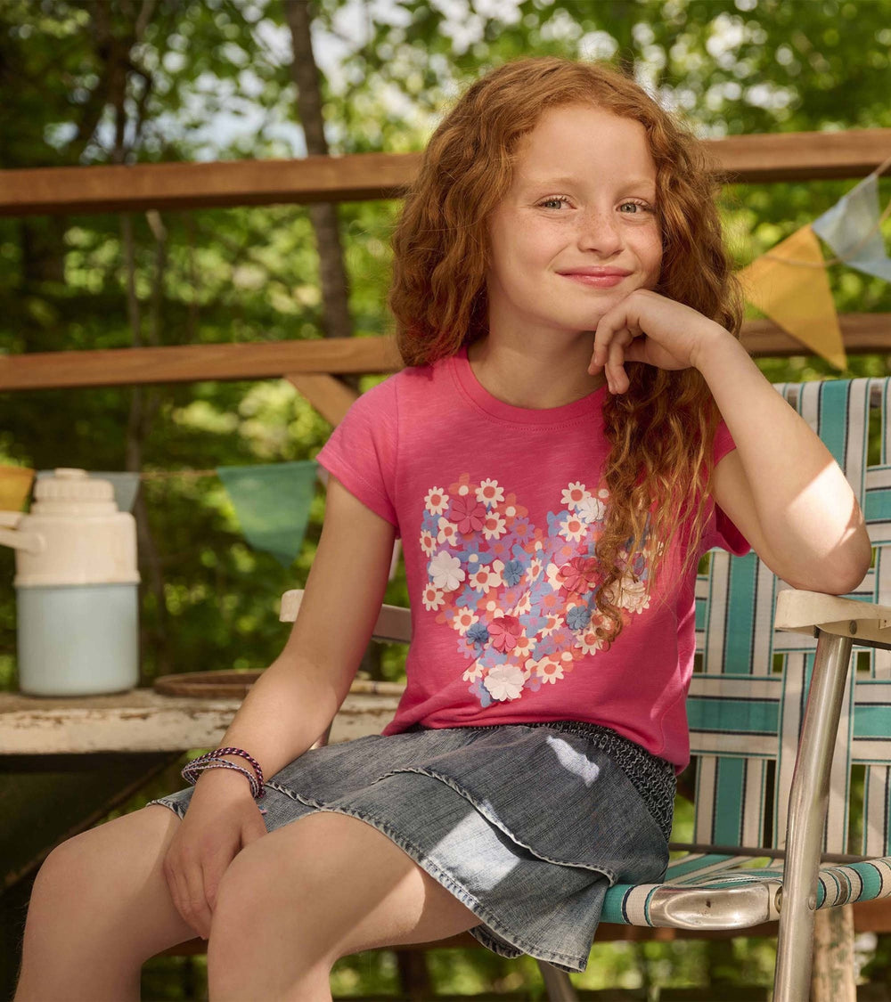 Hatley Girls Chiffon Heart Tie Front T-Shirt