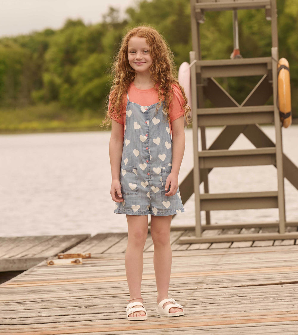 Hatley Girls Hearts Slouchy Overalls