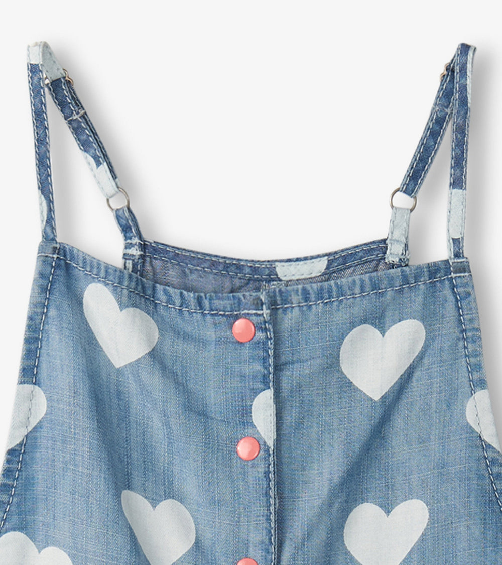 Hatley Girls Hearts Slouchy Overalls