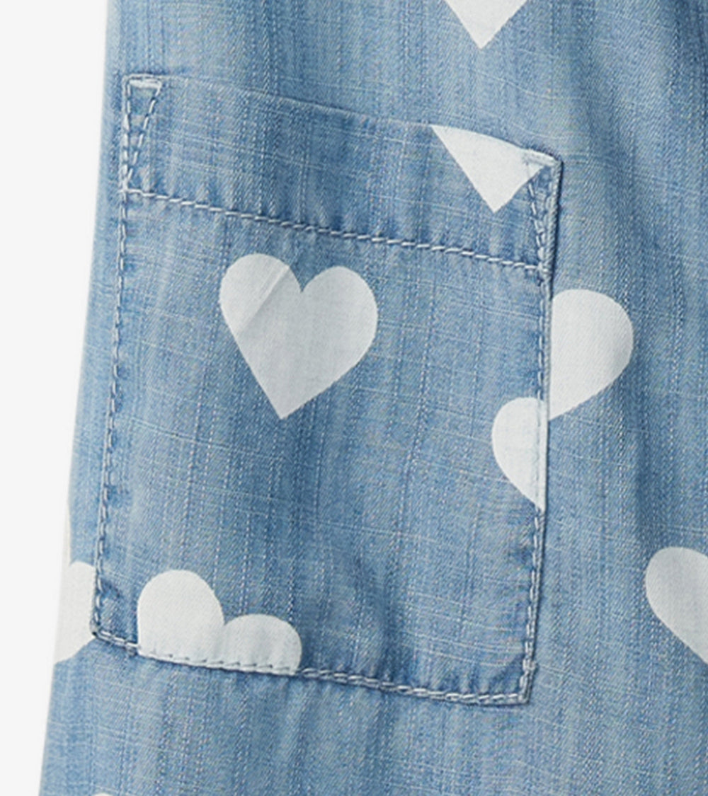 Hatley Girls Hearts Slouchy Overalls