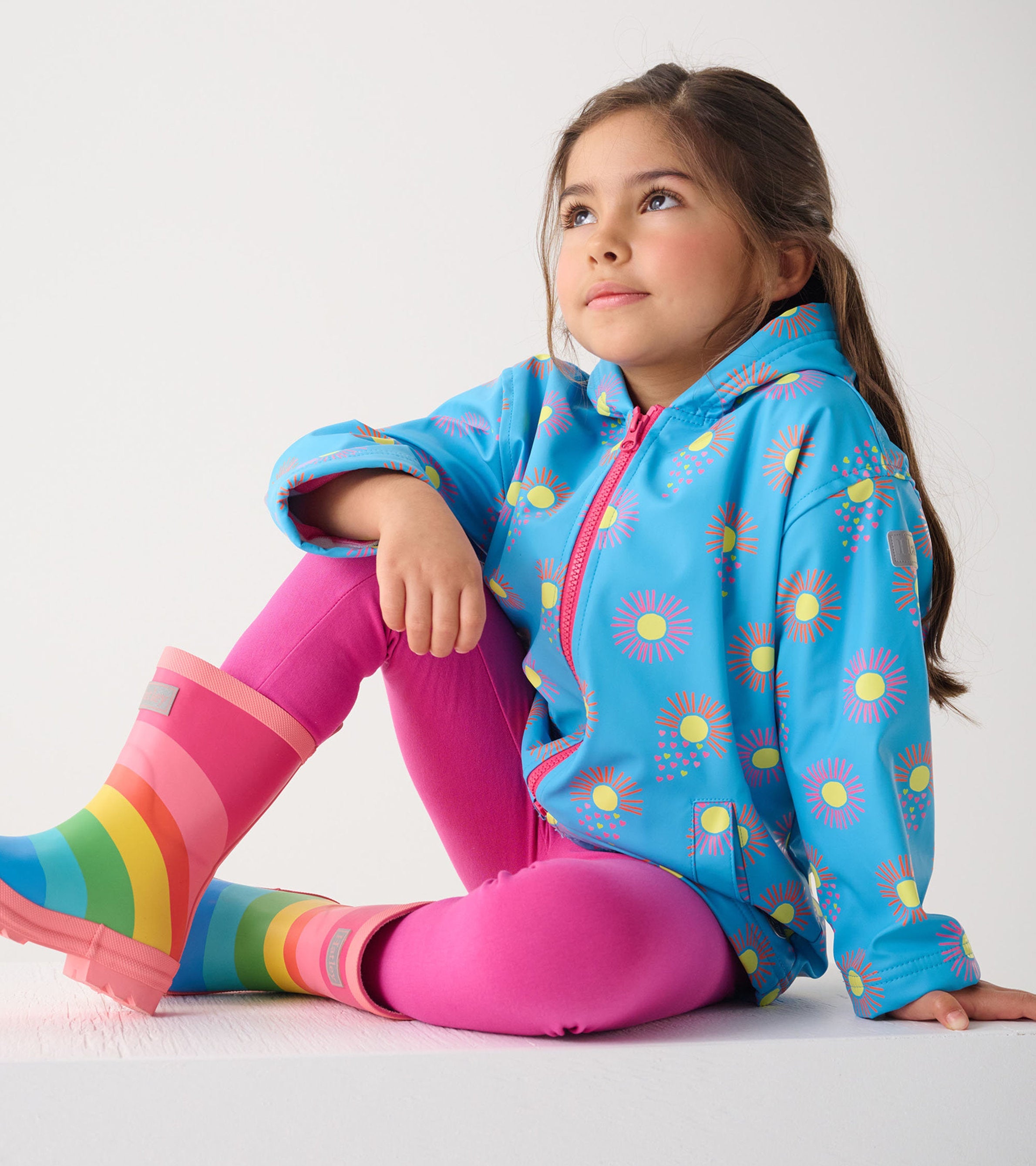 Hatley Girls Sunrays Zip-Up Rain Jacket
