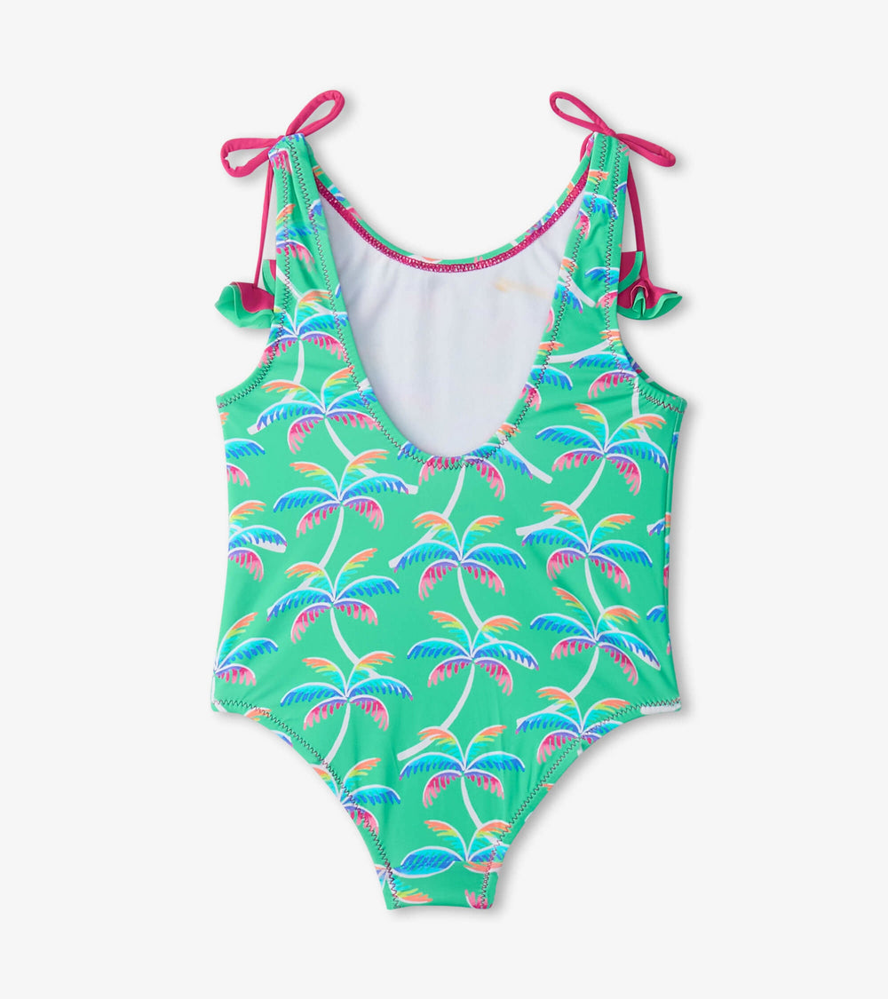 Hatley Girls Rainbow Palm Shoulder Shoulder Bow Swimsuit