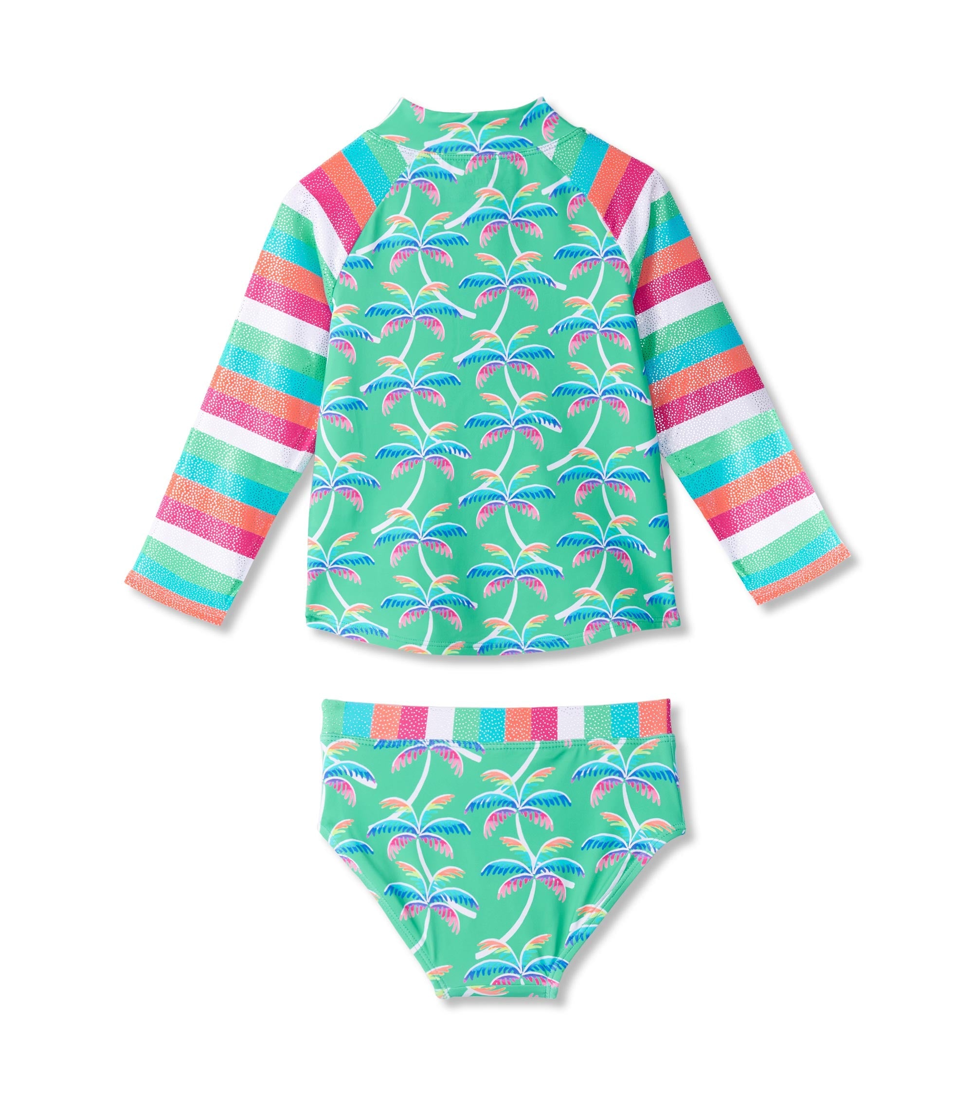 Hatley Girls Rainbow Palm Two-Piece Rashguard Set