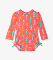 Hatley Baby Girls Painted Sea Rashguard Swimsuit