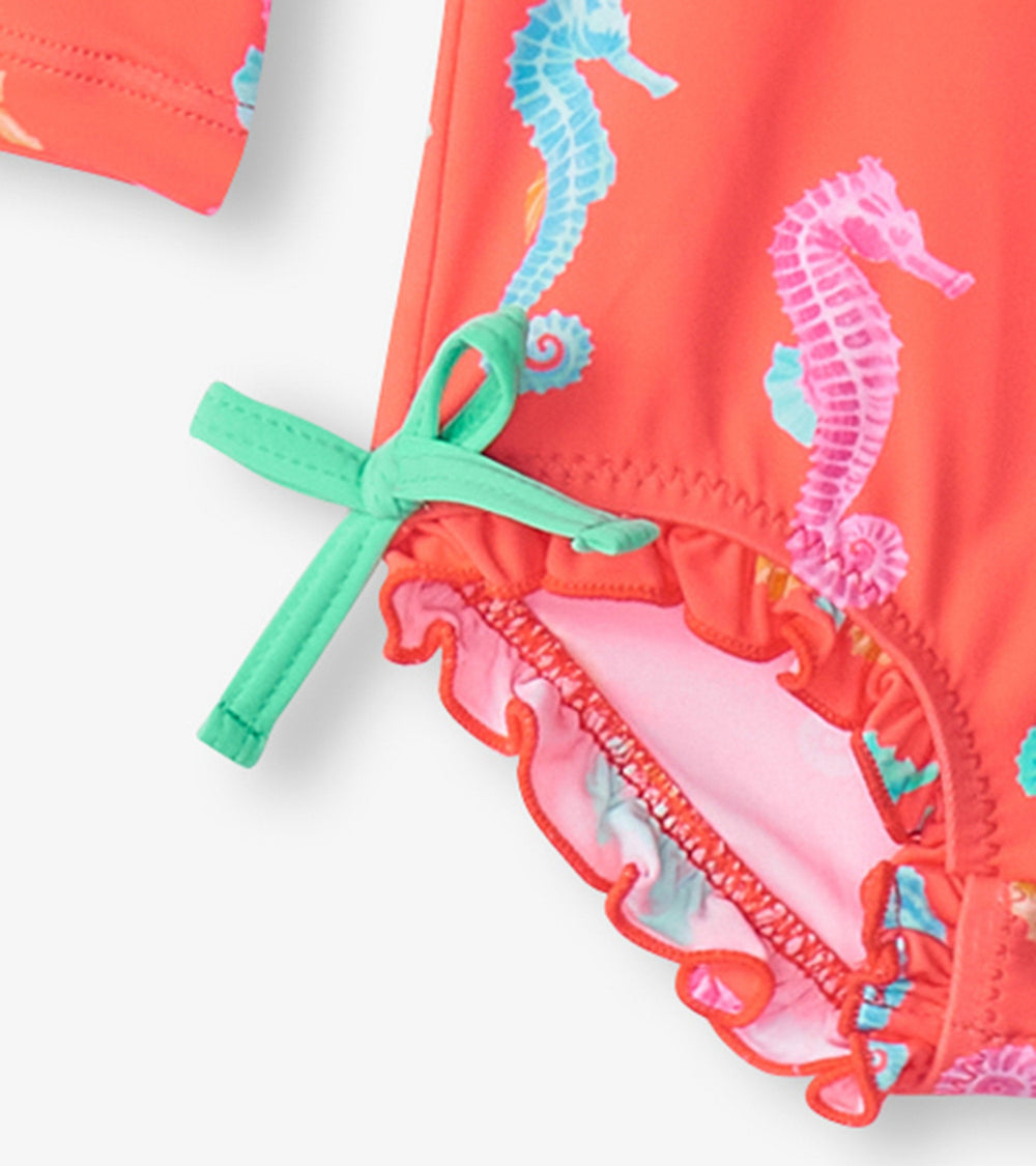 Hatley Baby Girls Painted Sea Rashguard Swimsuit
