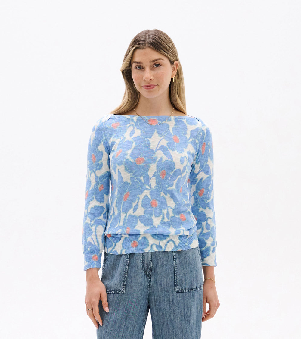 Hatley 3/4 Sleeve Knit Breton - Textured Poppies