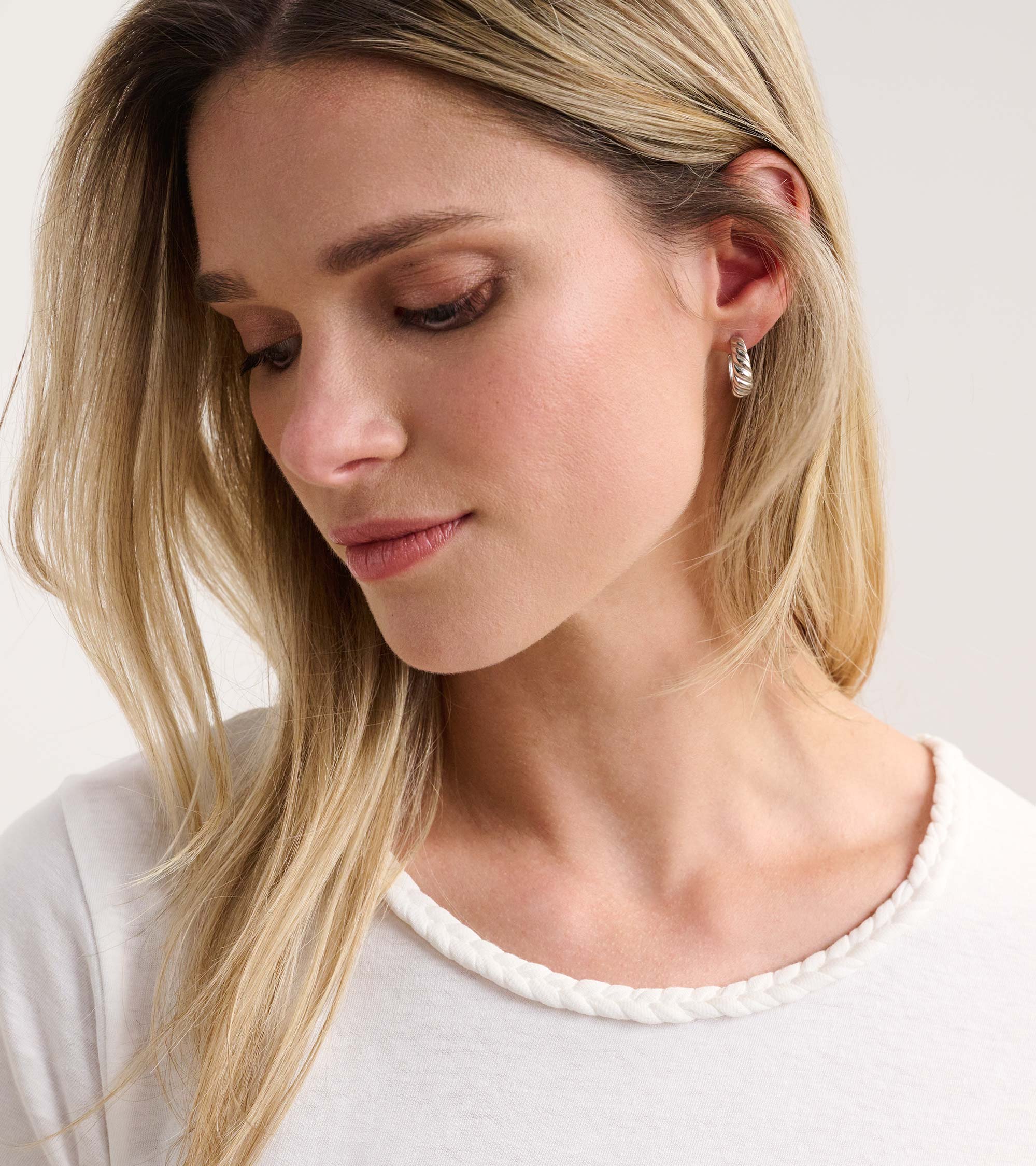 Hatley Braided Neck Tee - White