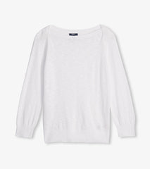 Hatley 3/4 Sleeve Knit Breton - White