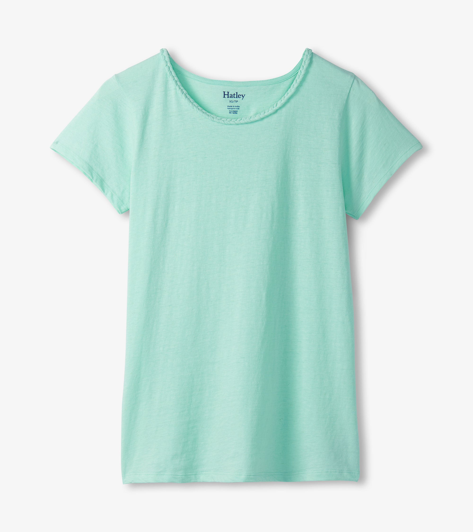 Hatley Braided Neck Tee - Aruba Blue