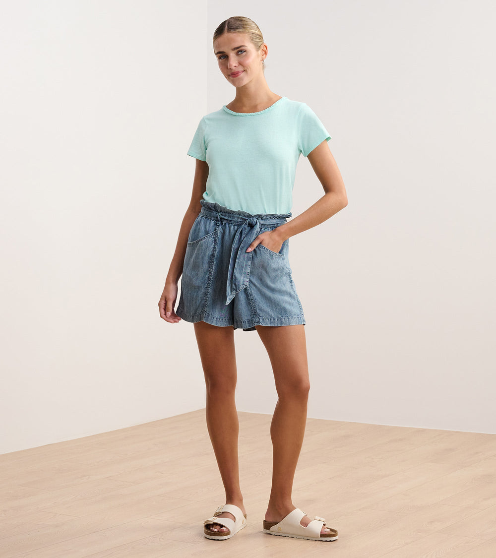 Hatley Braided Neck Tee - Aruba Blue