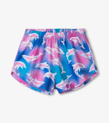 Hatley Girls Airbrush Dolphins Tee and Shorts Pajama Set