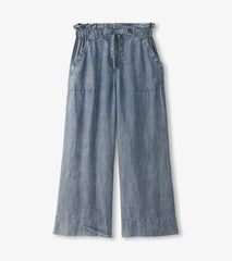 Hatley Tie Front Pants - Blue Acid Wash