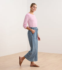 Hatley Tie Front Pants - Blue Acid Wash