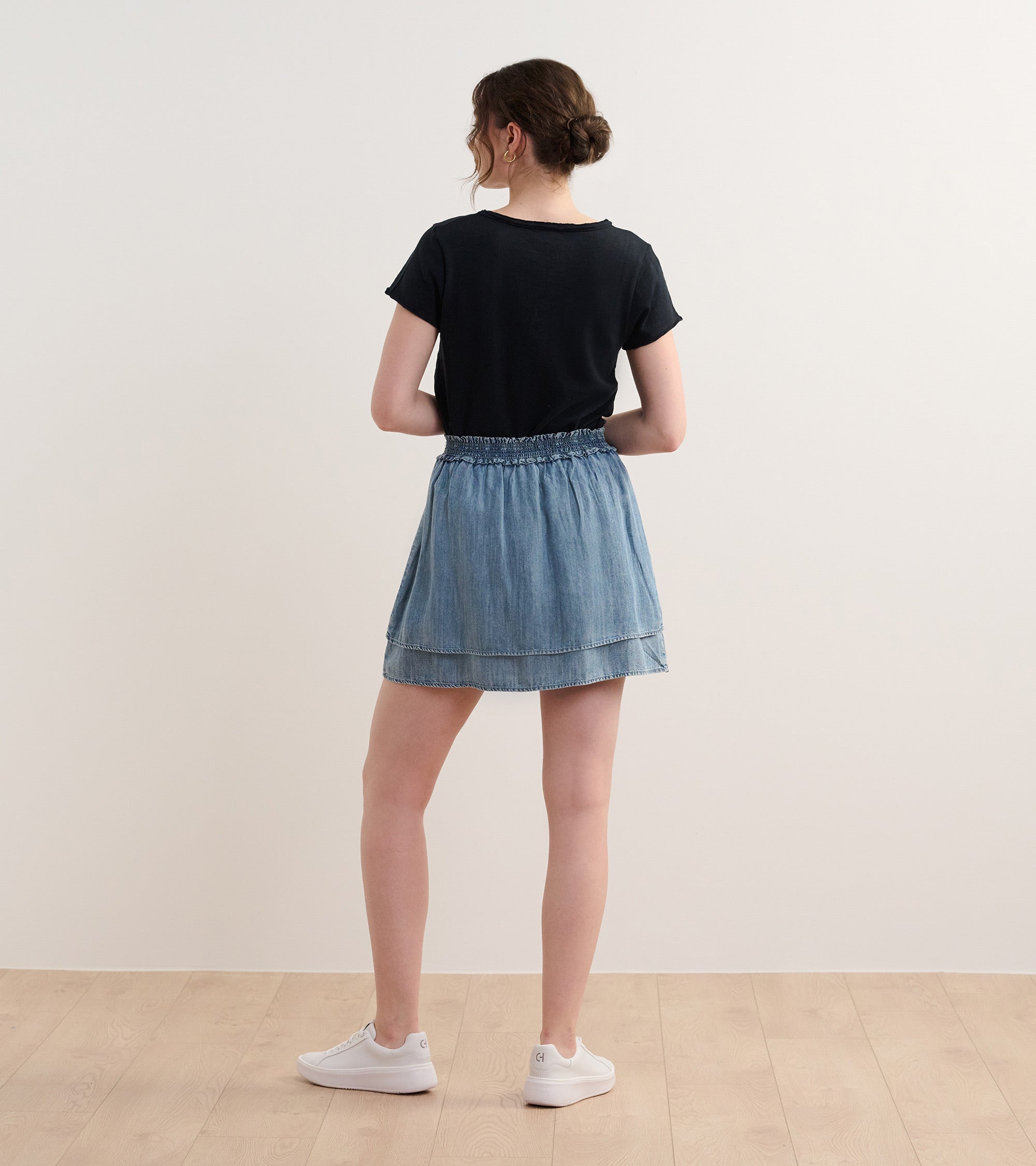 Hatley Layered Smocked Skirt - Blue Acid Wash