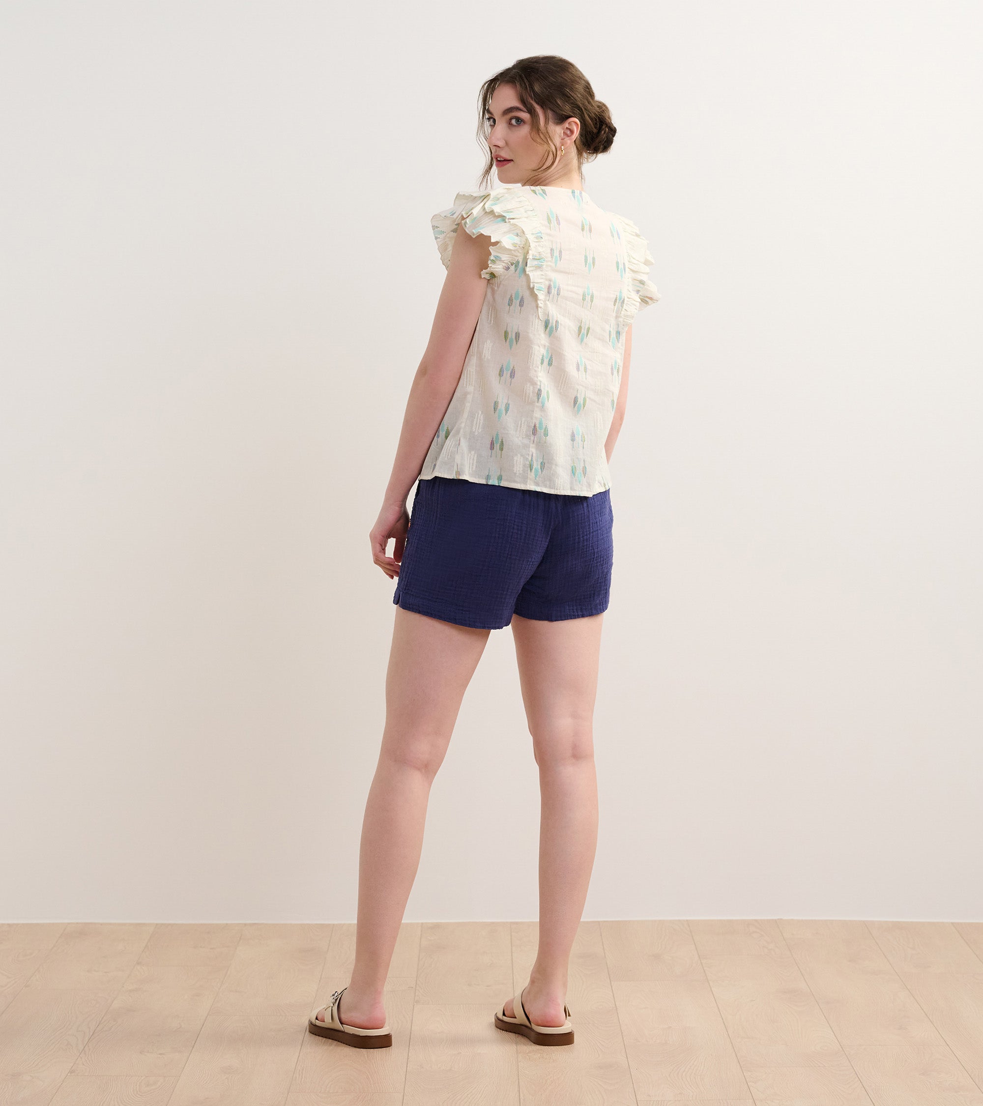 Hatley Alexa Popover - Blue Feather Ikat