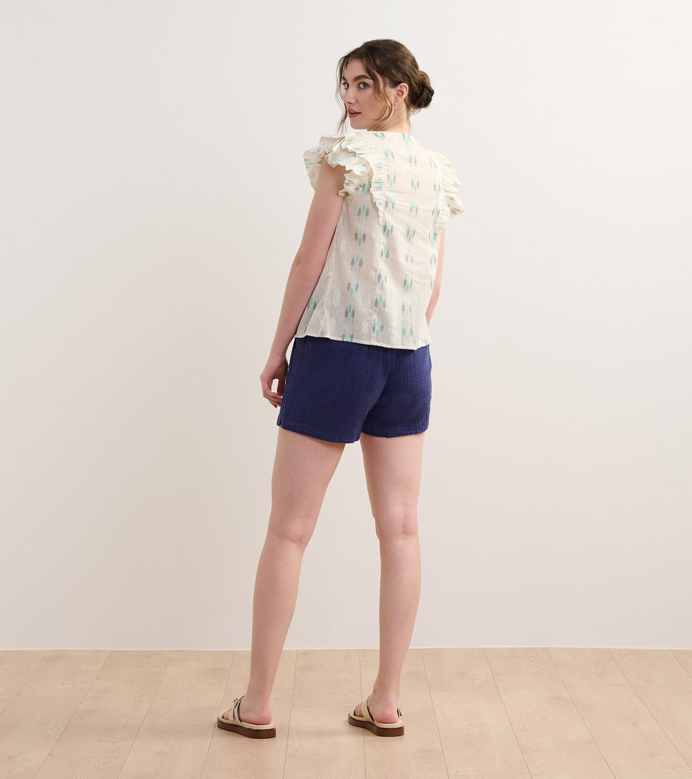 Hatley Alexa Popover - Blue Feather Ikat