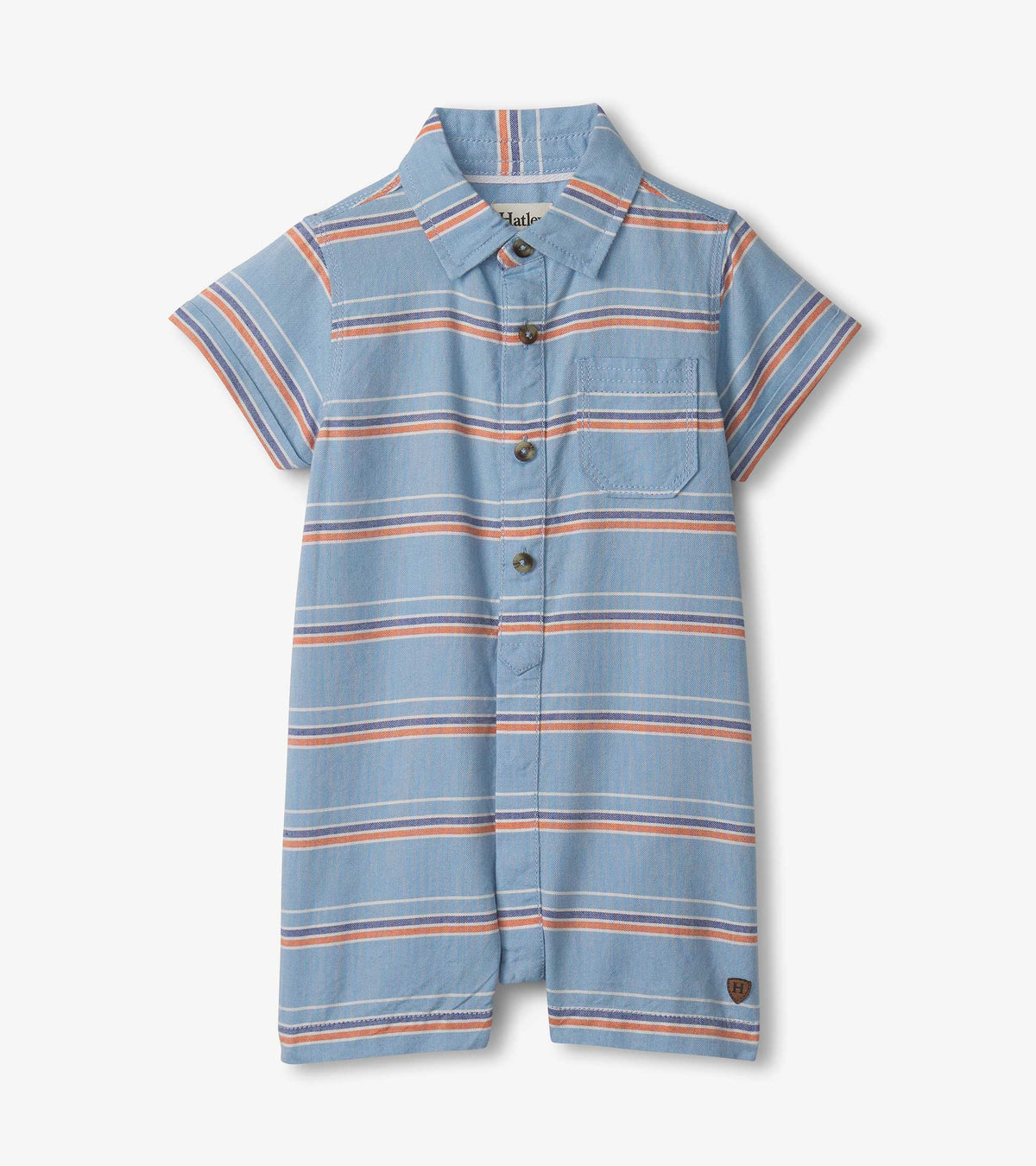 Hatley Baby & Toddler Boys Striped Blue Woven Romper