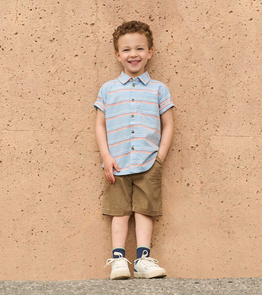 Hatley Boys Striped Blue Button Down Shirt