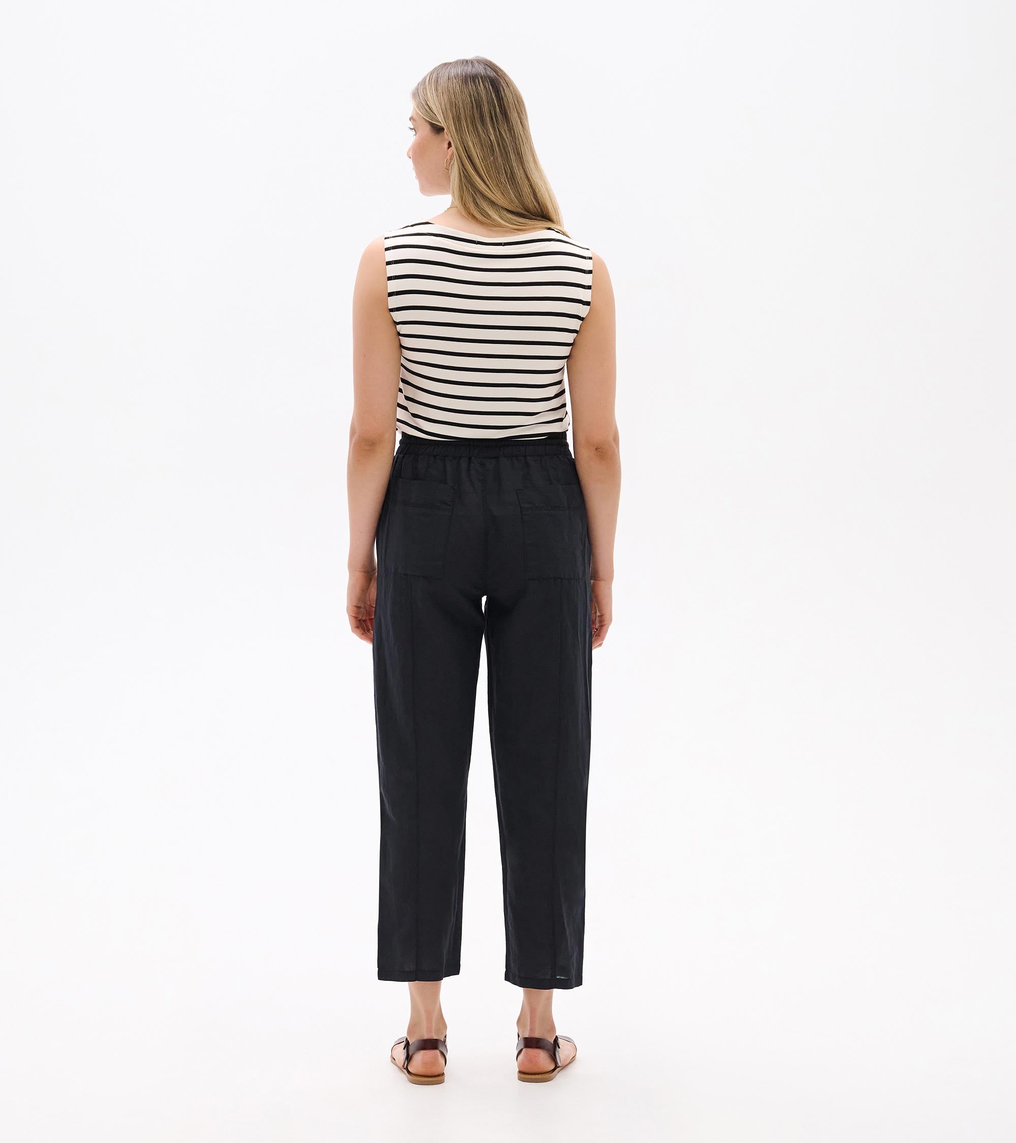 Hatley Straight Leg Linen Pants - Black