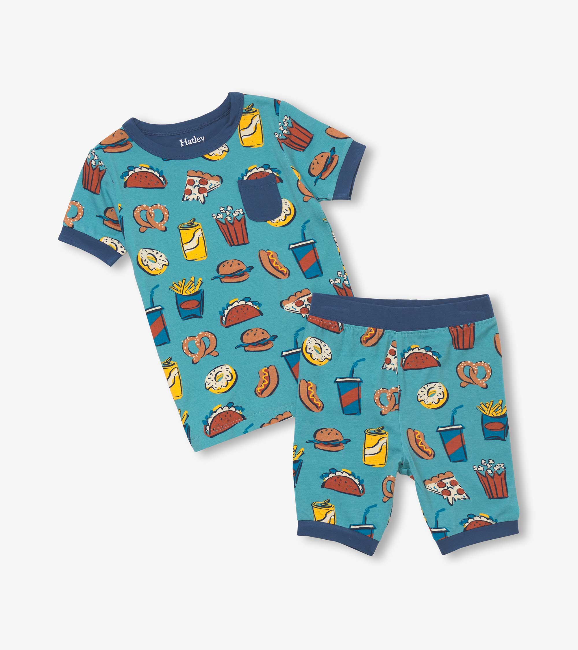 Hatley Boys Carnival Food Short Pajama Set