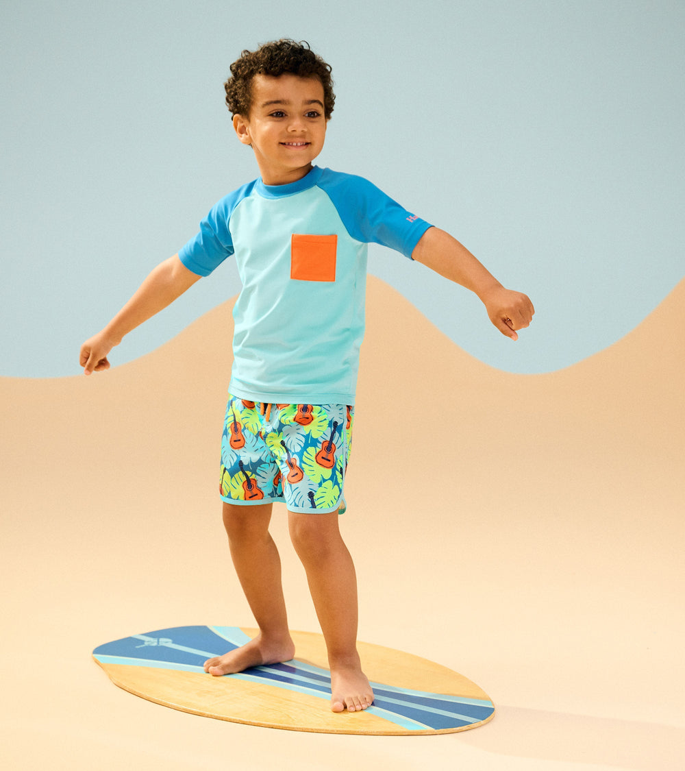 Hatley Boys Blue Short Sleeve Rashguard
