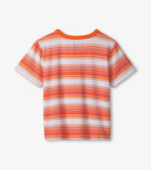 Hatley Boys Striiped Orange Bamboo Tee