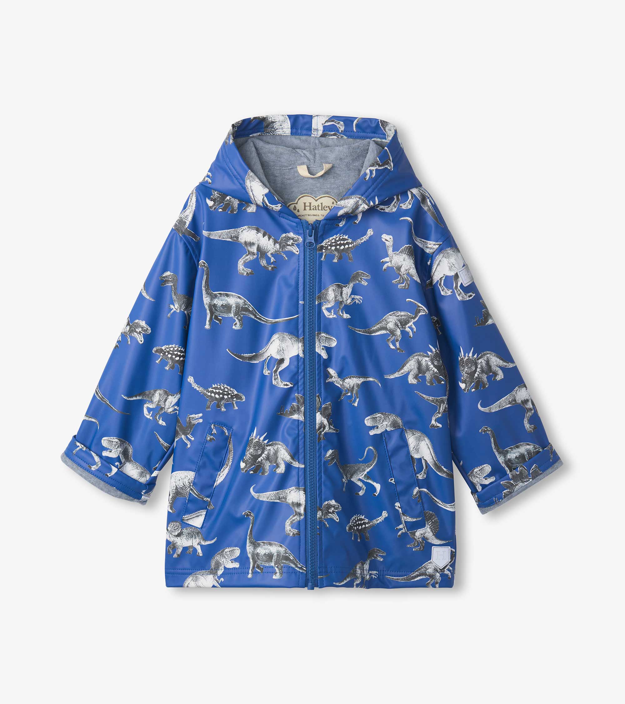 Hatley Boys Dino Extinction Zip-Up Rain Jacket