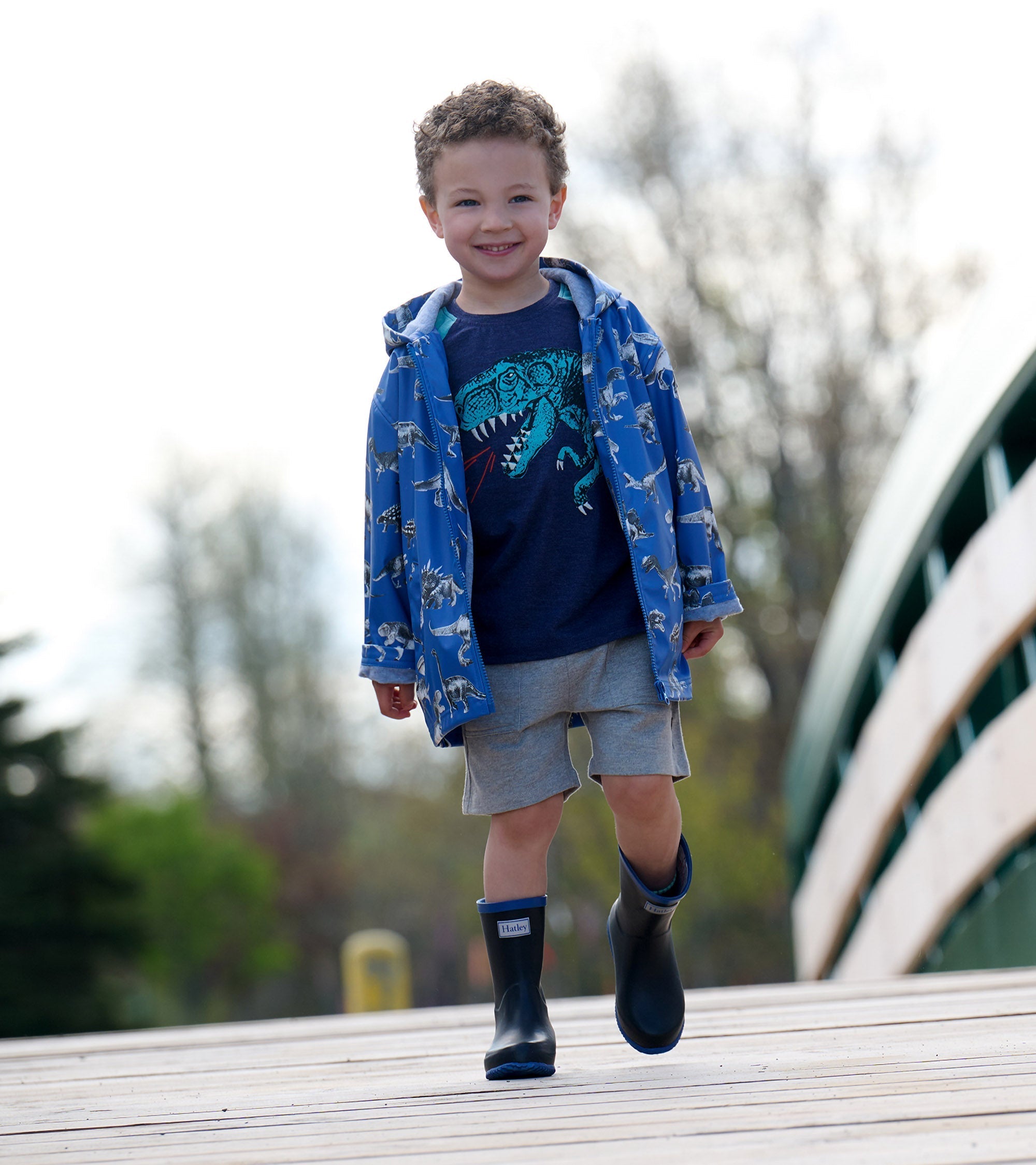 Hatley Boys Dino Extinction Zip-Up Rain Jacket