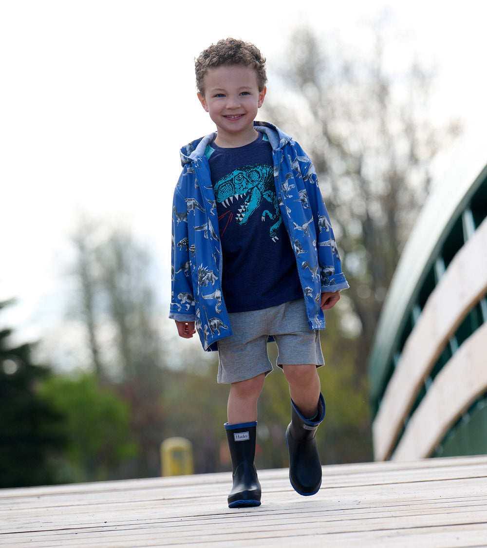 Hatley Boys Dino Extinction Zip-Up Rain Jacket