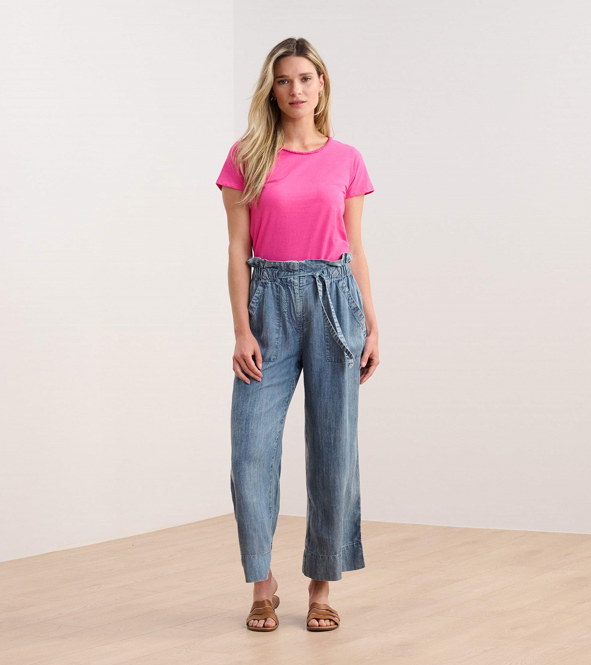 Hatley Braided Neck Tee - Fuschia