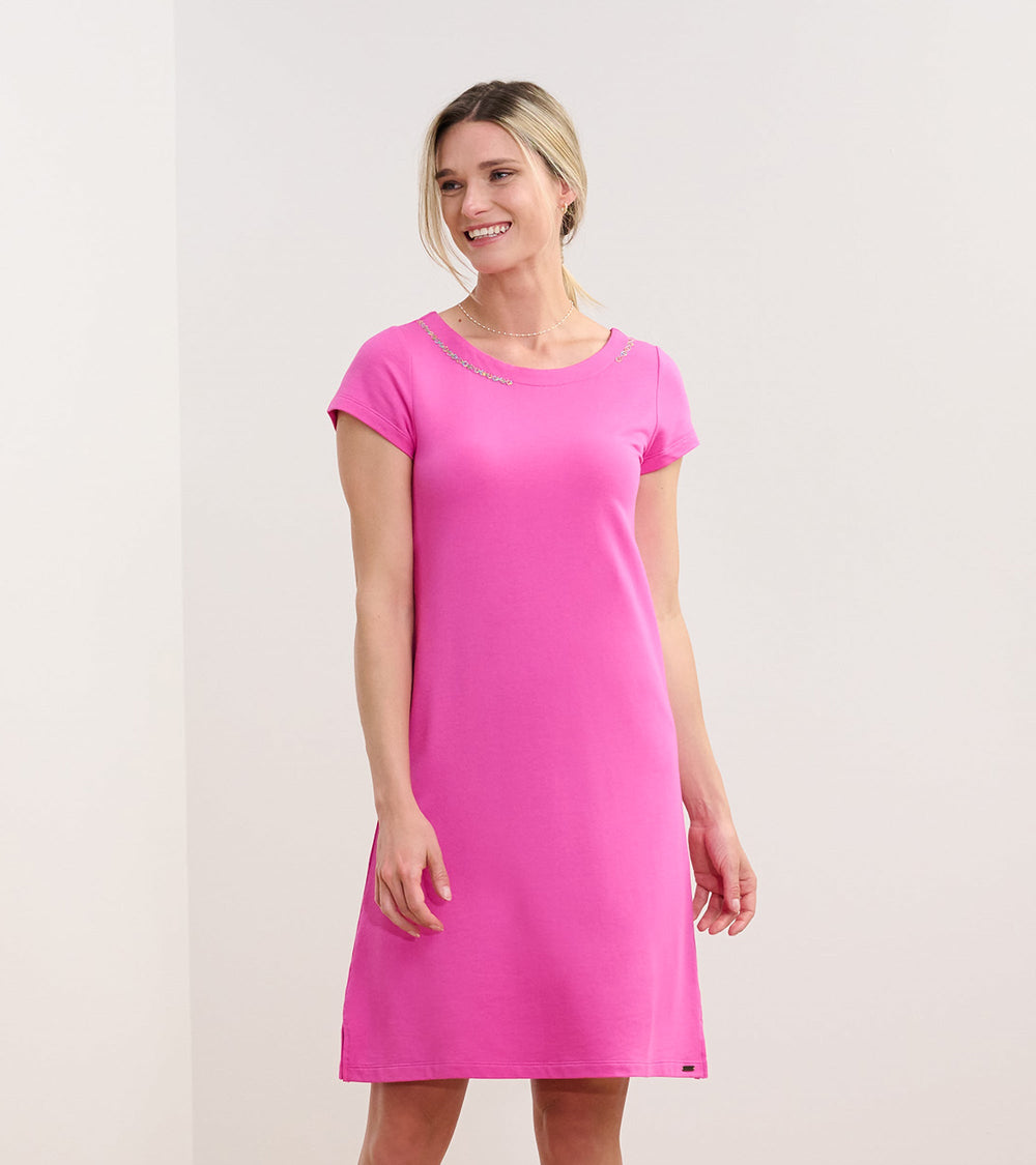 Hatley Brooke Dress - Fuchsia French Terry