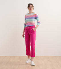 Hatley Straight Leg Linen Pants - Fuchsia