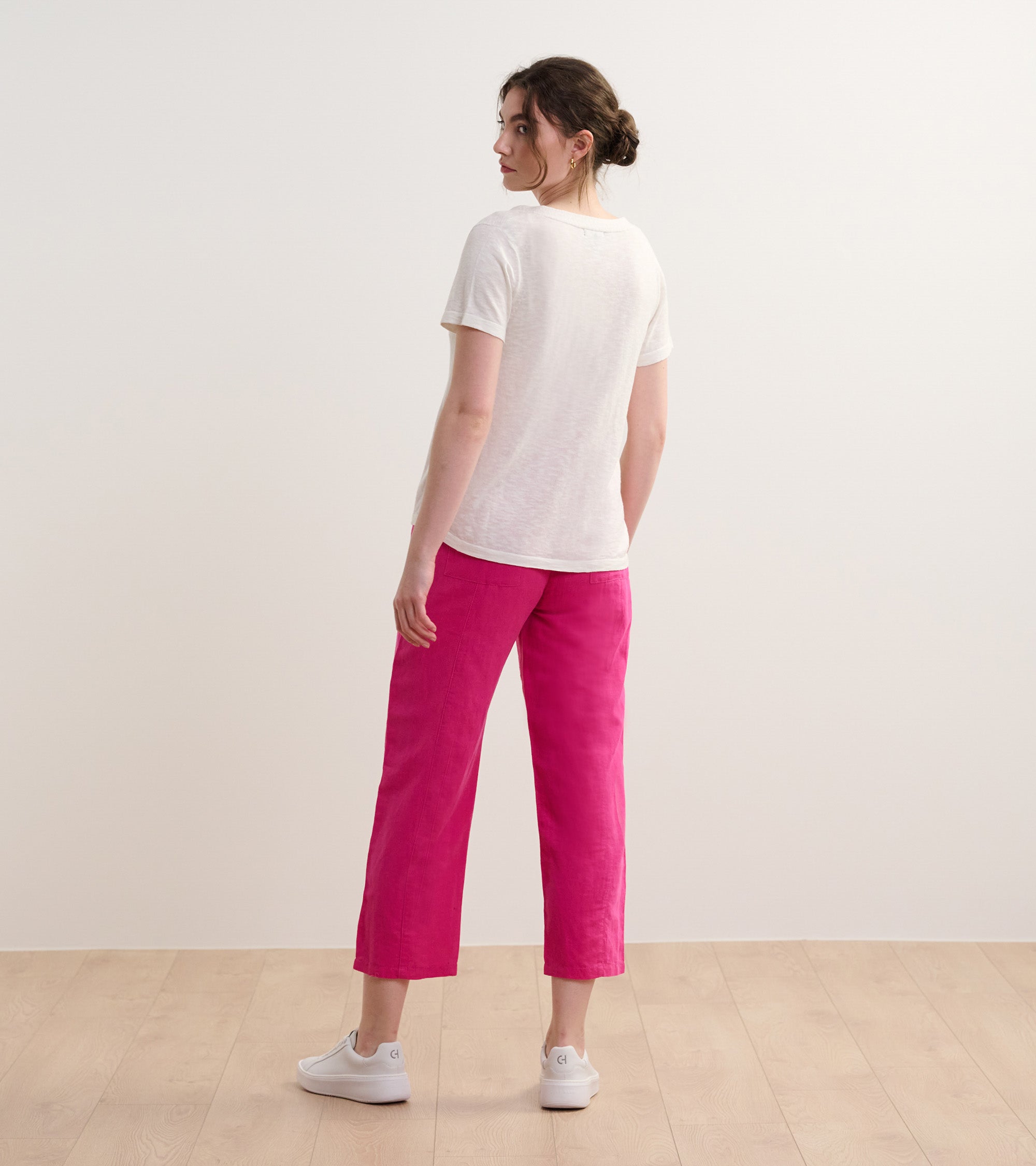 Hatley Straight Leg Linen Pants - Fuchsia