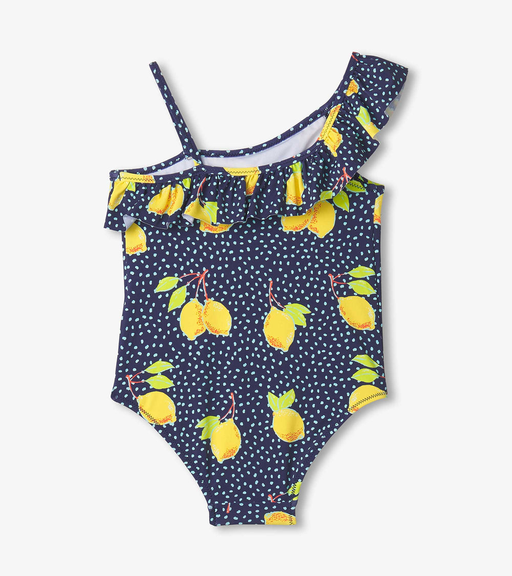 Hatley Girls Fresh Lemons Ruffle Trim Swimsuit