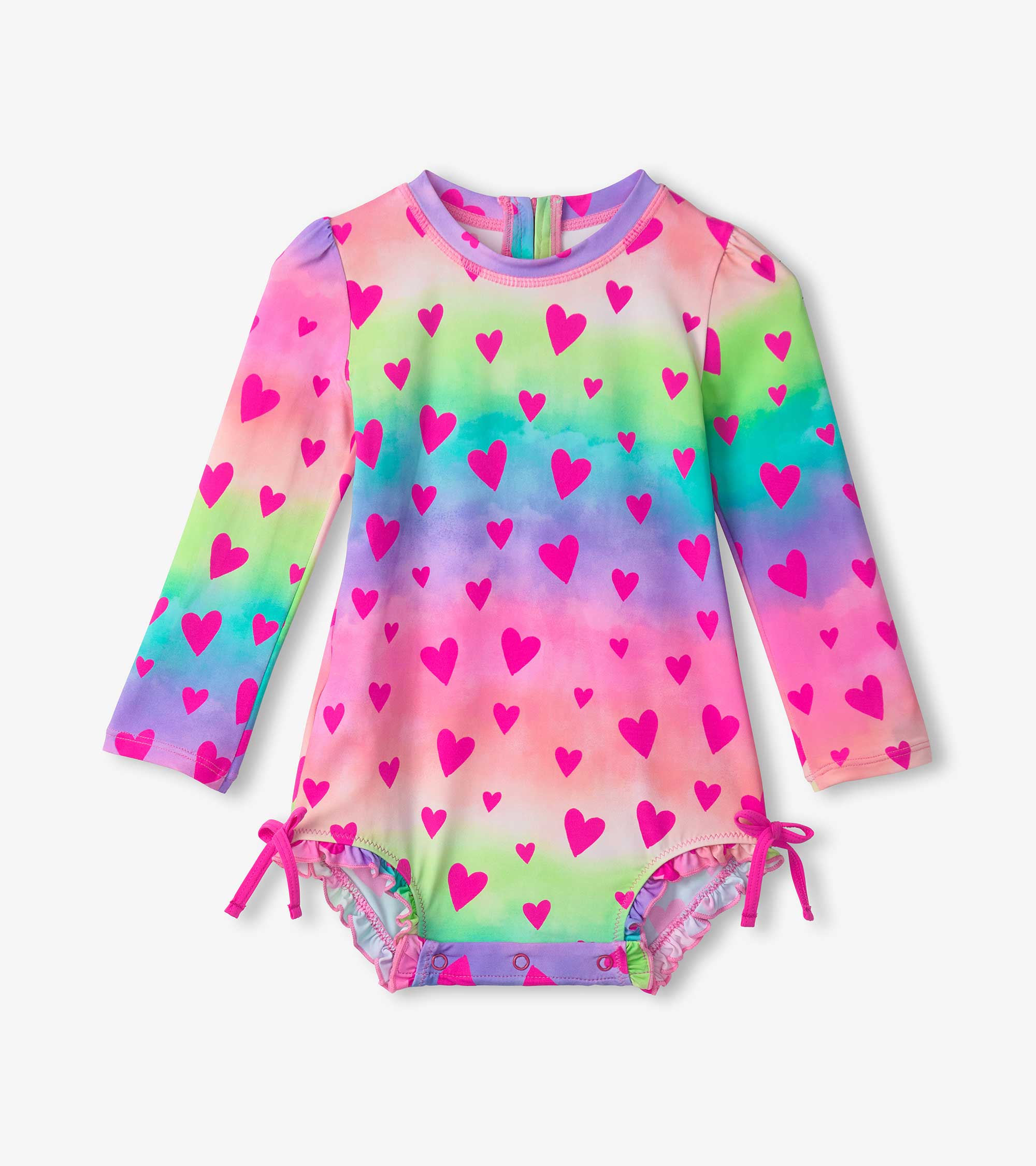 Hatley Baby Girls Kaleidoscope Hearts Rashguard Swimsuit