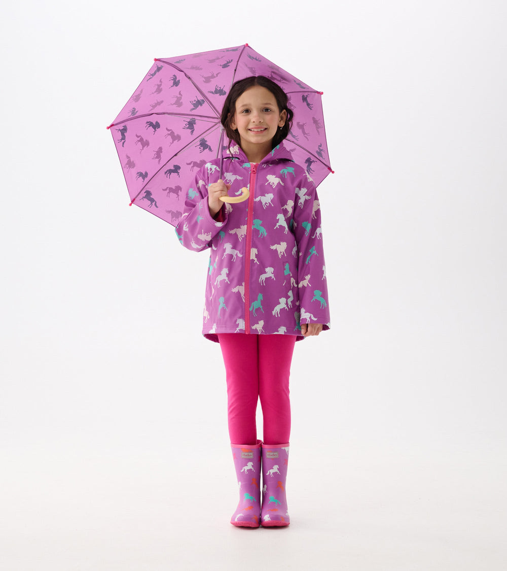 Hatley Girls Leaping Horses Packable Rain Boots