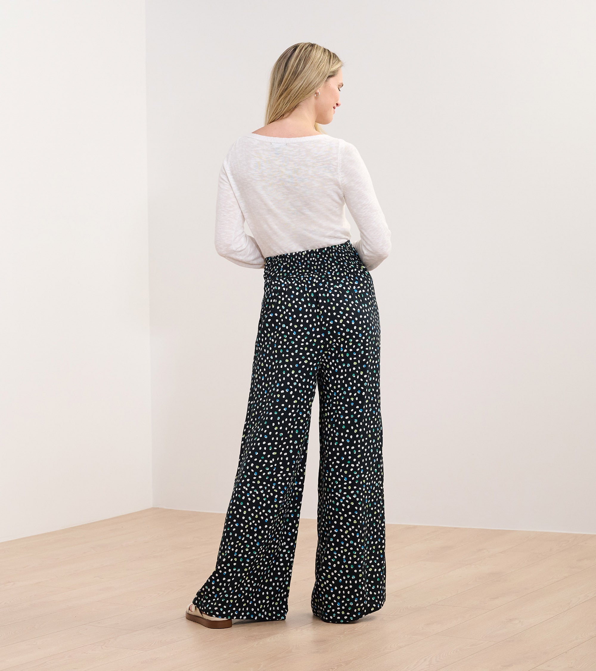 Hatley Belted Wide Leg Pants - Multi Dots